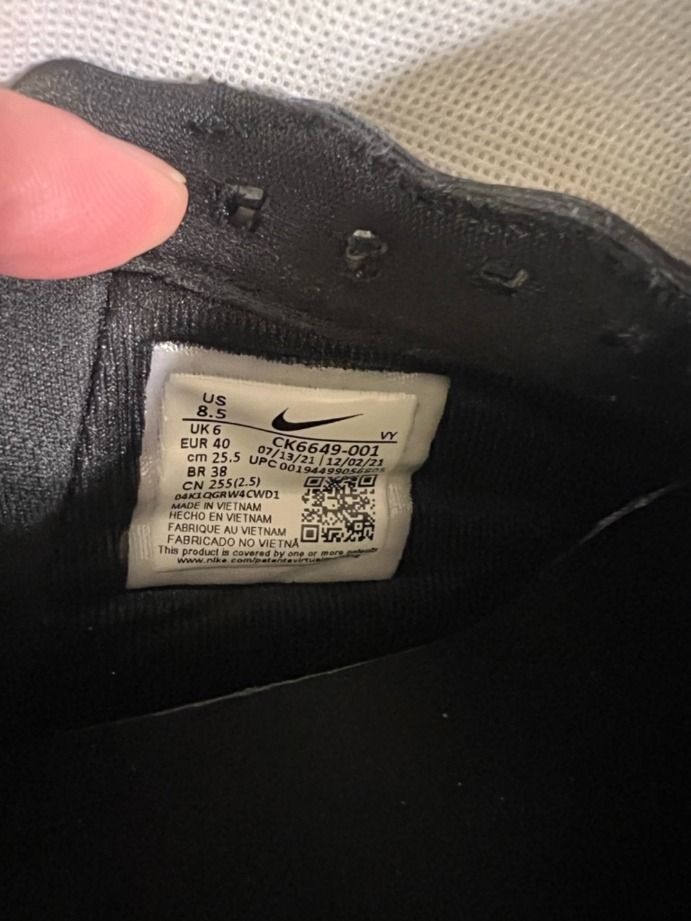 Nike Air Force 1 Pixel Size 8.5 Black and White - WORN ONCE - Picture 10 of 12